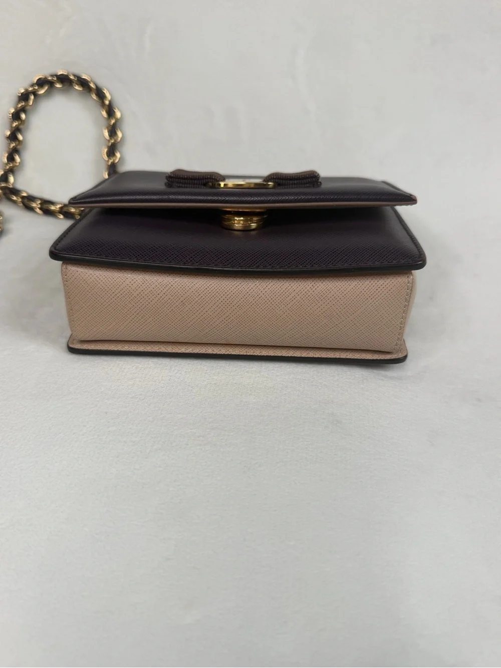 Salvatore Farragamo Leather Ginny Mini Vara Purple Crossbody Bag
